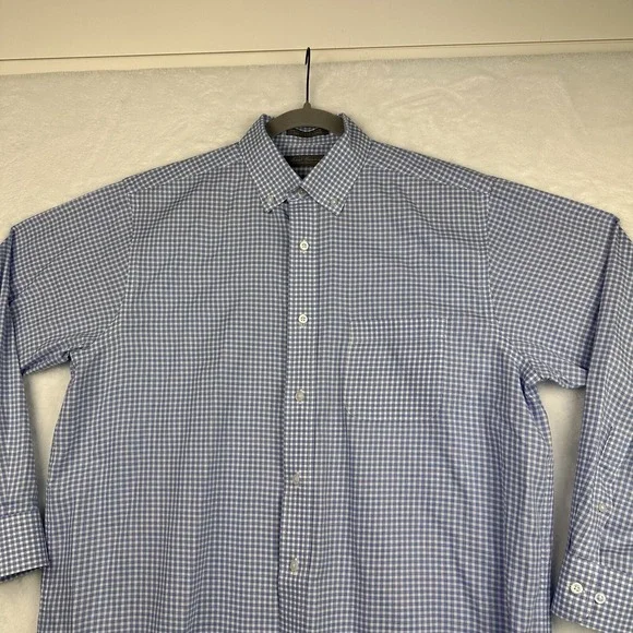 Daniel Cremieux Signature Collection Blue Plaid Long Sleeve Shirt Men Med - Picture 2 of 14